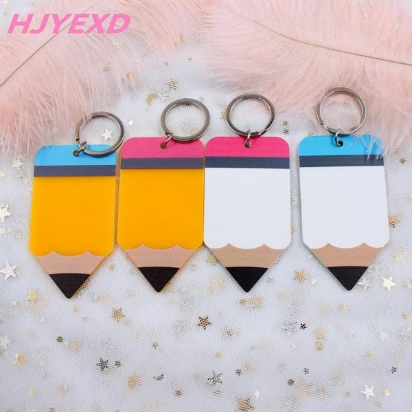 

keychains (4pcs)76mm teacher name acrylic pencil keychain appreciation gift, tutor, educator, backpack tag -kc010, Silver
