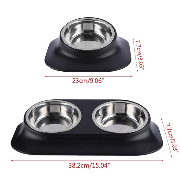 

cat bowls & feeders mxlb stainless steel single/double dogs cats 15Â° tilted raised water pet feeder non slip no spill feeding dispenser