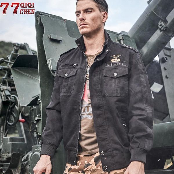 

men's jackets military jacket men plus size 6xl bomber male autumn winter outwear casual cotton flight epaulet coat jaqueta masculina, Black;brown