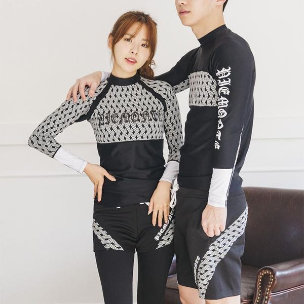 

sports swimsuit rashguard women surf long sleeve swim suit for korean couples diving female garment bathing paisley polyester one-piece suit