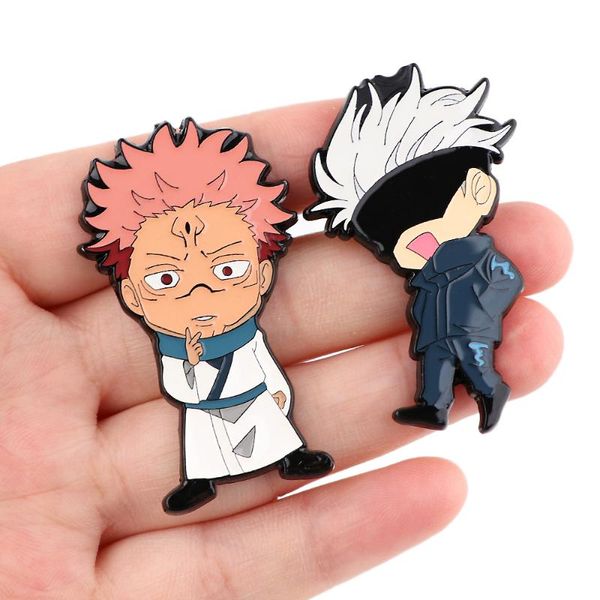 

pins, brooches dz2324 japanese anime manga jujutsu kaisen gojo satoru cool enamel pins badge lapel collar jewelry decoration gifts, Gray