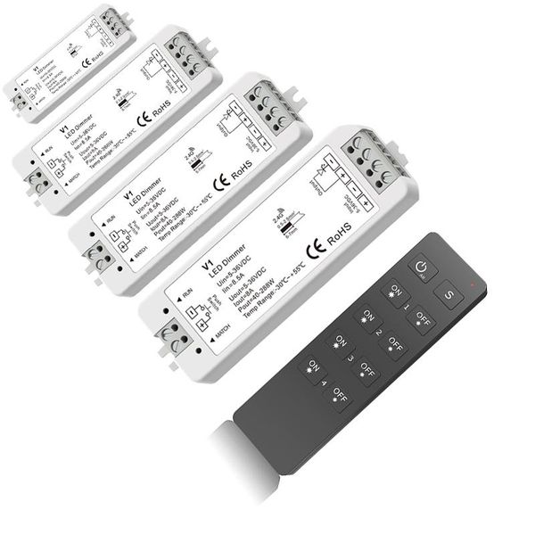 

new led strip dimmer 12v 4 zone rf wireless remote ru4 constant voltage receiver v1 led 3528 single color strip dimmer