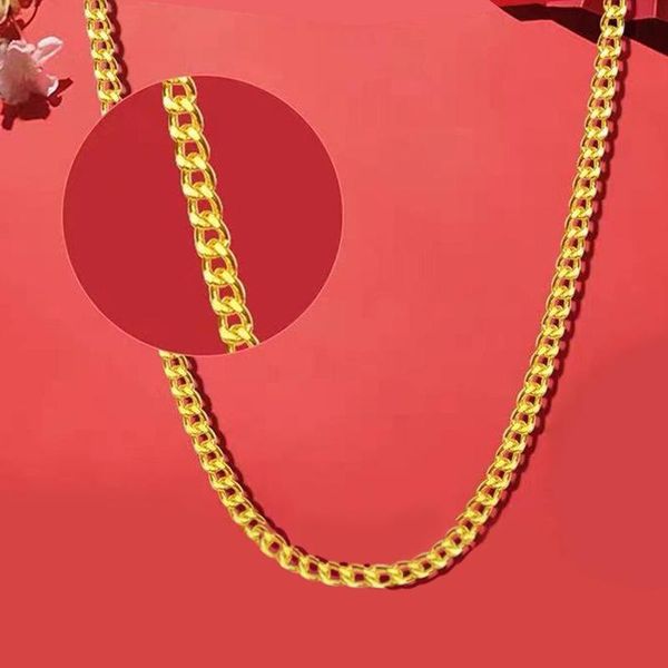 

chains sand gold chain imitation yellow necklace 24k color woman clavicle african simulation jewelry, Silver