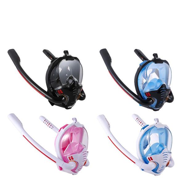

diving masks men women full face swimming mask double breathing tube silicone dry snorkeling scuba underwater goggles