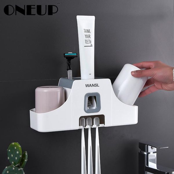 

bath accessory set oneup toothbrush holder wall mounted toothpaste squeezer mouth cup bathroom accessories sets punch storage rack with