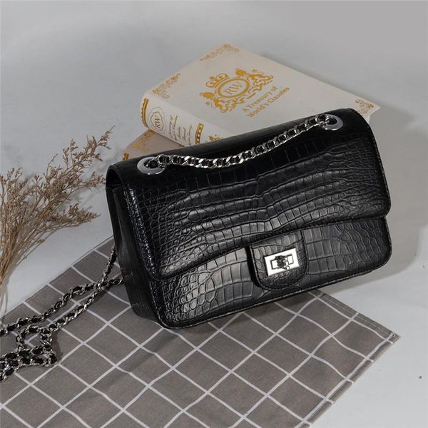 

evening bags authentic real crocodile skin silver hardware women flap purse genuine alligator leather lady messenger bag female shoulder