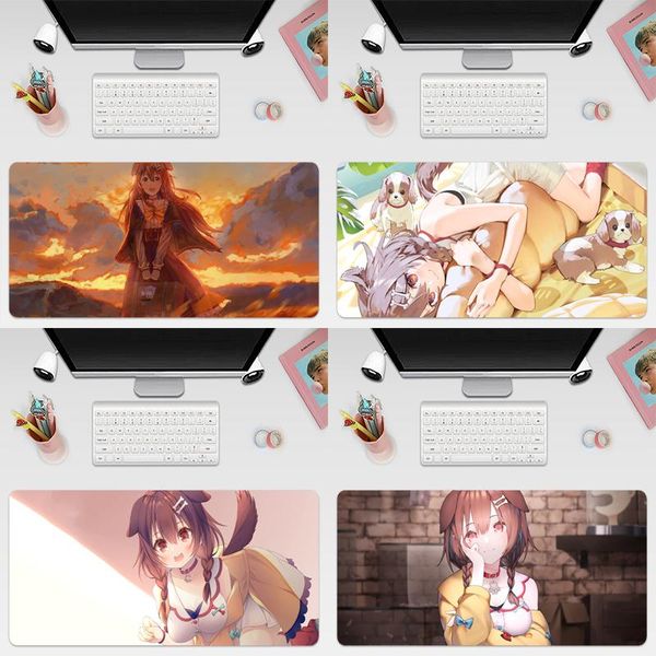 

mouse pads & wrist rests inugami korone hololive large keyboard cover non-slip rubber base computer carpet desk mat pc game pad