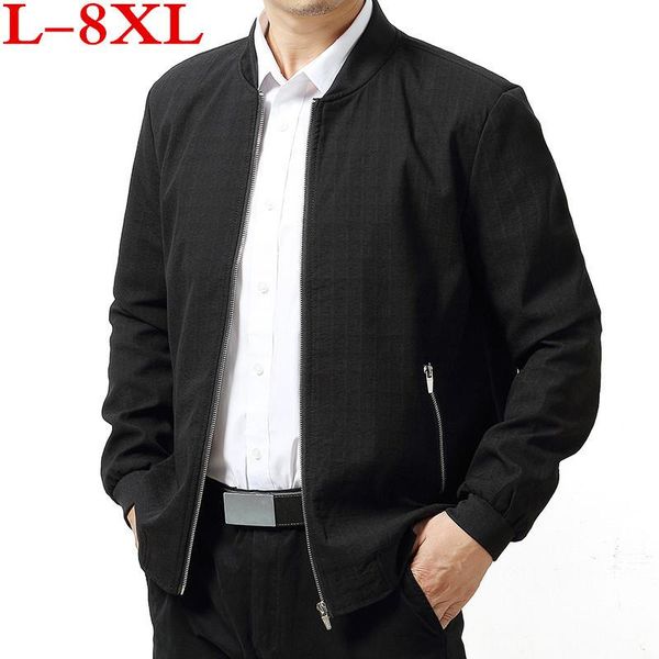 

men's jackets plus size 8x spring autumn casual solid fashion slim men bomber jacket male baseball windbreaker coat, Black;brown