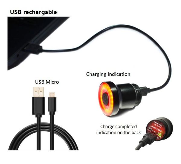

bike lights charging light fasterway road auto start/sbrake smart sensing