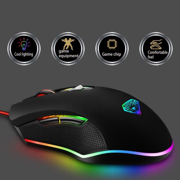 

mice 11ub wired gaming mouse, 7 programmable buttons, ergonomic rgb mouse with 16.8 million chroma backlit for pc, lap