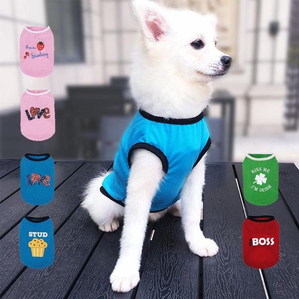

kwaii dog vest shirts boss love heart print pet clothes for small dogs puppy chihuahua cat supplies comfortable outfit apparel