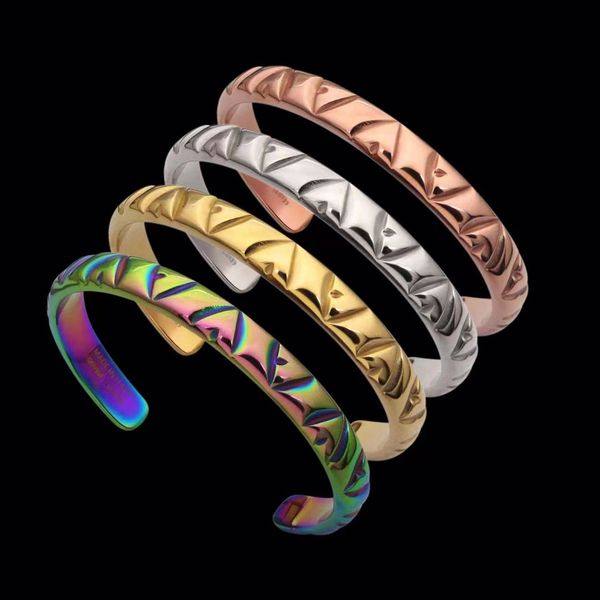 

men silver designer bracelet open bangle for gifts titanium steel designer jewelry rose gold custom popular friendship charm simple fashion, Golden;silver