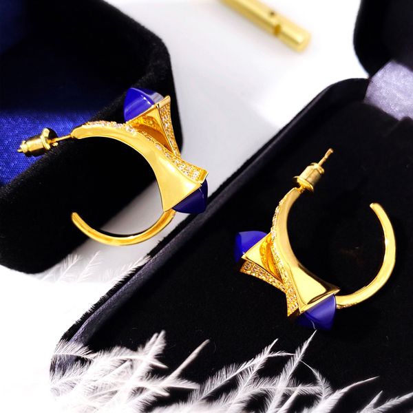 

2021 earrings fashion gold hoop earring charm for lady women party huggie new wedding lovers gift engagement jewelry for bride pouches poche, Golden