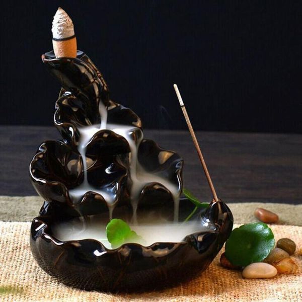 

porcelain backflow ceramic incense burner holder buddhist meditation and assisted sleep classical censer wu4 30+ fragrance lamps