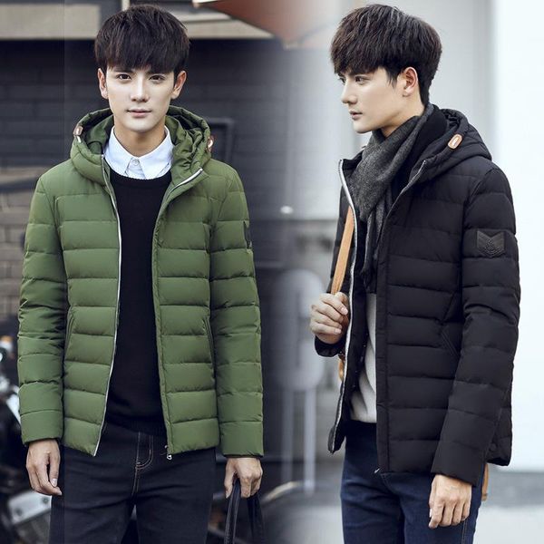 

men's jackets male middle and large winter outfit coat slim hooded, Black;brown