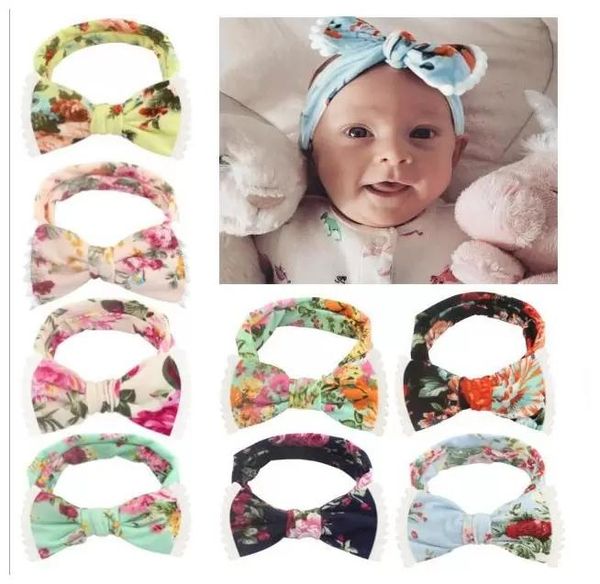 Ins infant Kinder Fliege Stirnbänder Böhmen Boho Blume HeadWraps Kinder Niedliche Haarbänder Baby Zubehör