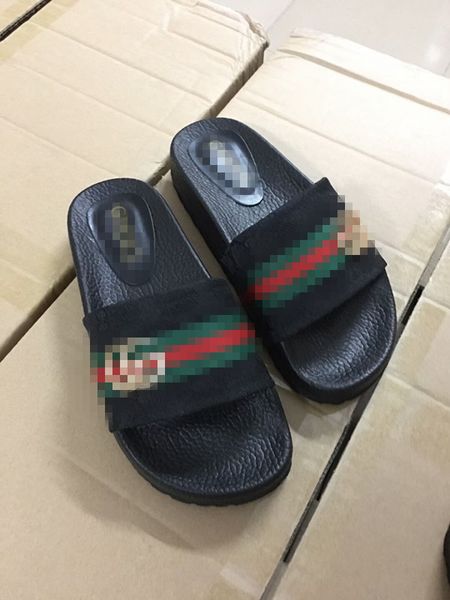 

aa light slippers european and american individual leisure women sandal flip flops summer fashion leather non-slip soft bottom slippers., Black