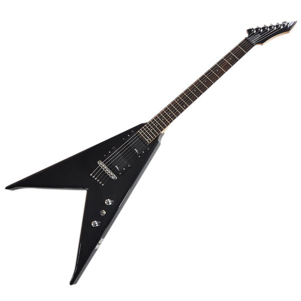 Fábrica Custom Black V em forma de guitarra elétrica com Rosewood Fretboard, 24 trastes, pode ser personalizado como pedido