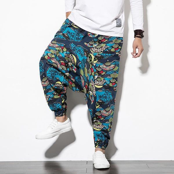 

men's pants hip hop printing joggers men 2021 japanese harem streetwear casual cross-pants women trousers, Black