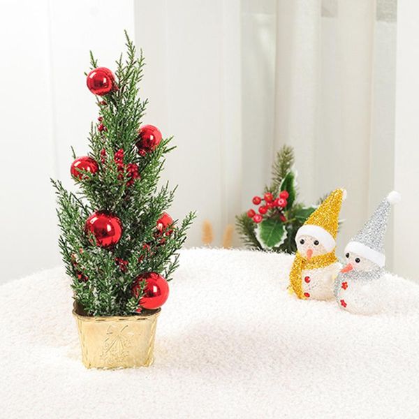 

christmas decorations mini artificial tree set home decor diy lightweight universal with balls base design exquisite workmanship