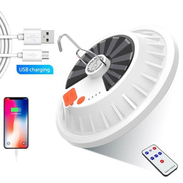 

rechargeable led bulb lamp remote control solar charge lantern portable emergency night market light outdoor camping home lanterns