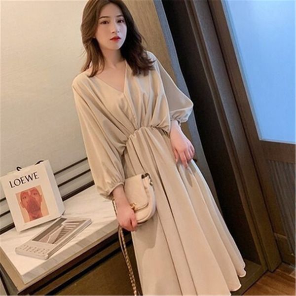 

casual dresses korean dress for women, elegant, retro, trend, spring-summer, average length, , loose dress, zy5418 9hv1, Black;gray