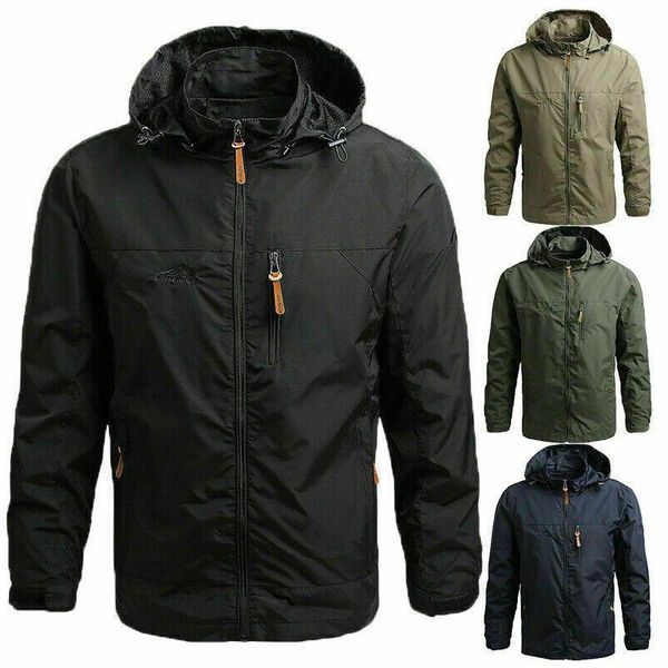 

men's jackets jacket men thin windbreaker bomber casual slim fit hooded coat outwear mountaineering quick dry waterproof army military, Black;brown