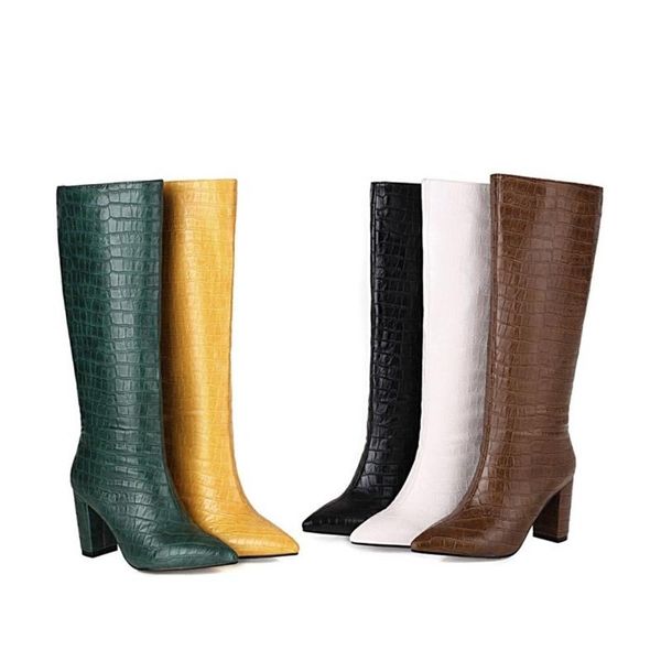 

boots 2021 winter large thick heel high-heeled chengdu women's, Black