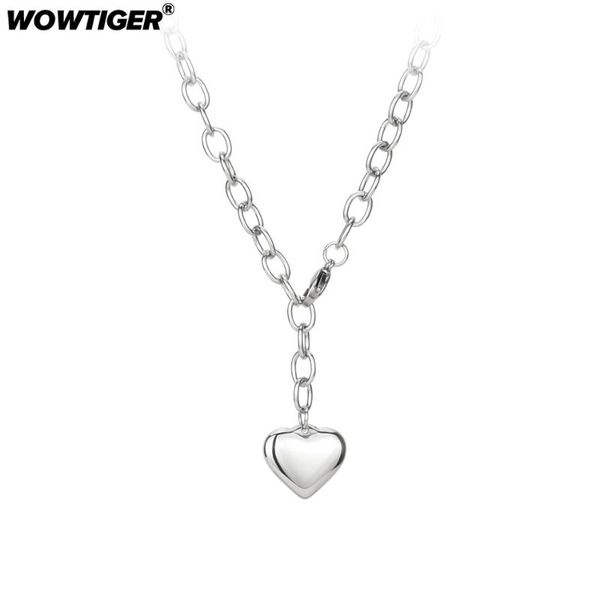 

pendant necklaces wowtiger love heart stainless steel pendants for women silver color chokers valentine's day jewelry gift