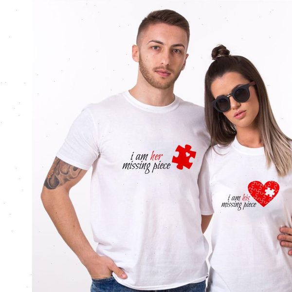 

women t shirts i am her missing piece amp his couple tshirt for lovers husband wife harajuku shirt valentine day, White