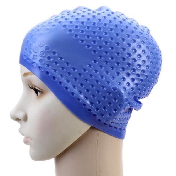 

swimming pool cap for adults women waterproof silicone swimwear hats outdoor sport caps multicolor elastic