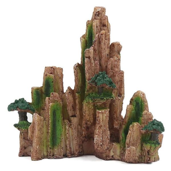

decorations aquarium ornament resin rockery artificial hill mountain view rock decorating fish tank