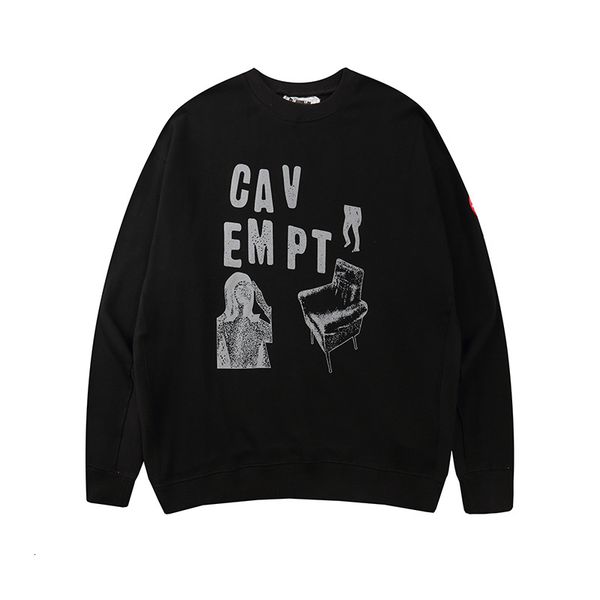 

21ss women of quality cotton size cavempt hoodies streetwear kanye west hip cavv empt hoodie, Black