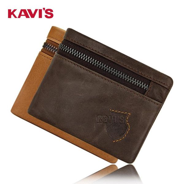 

men's wallet leather men's short zipper bag coin purse leather wallet large capacity, Red;black