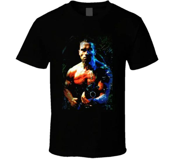 

predator arnold 80s action alien movie fan t shirt, White;black