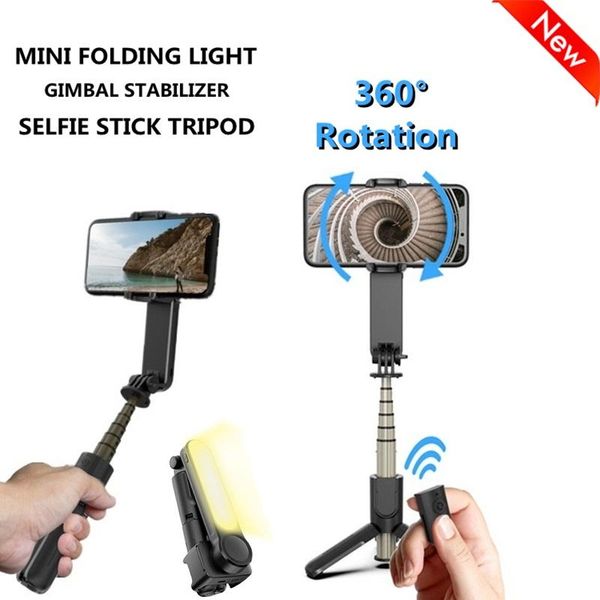 

selfie monopods cool dier 2021 bluetooth handheld gimbal stabilizer phone stick holder adjustable stand with fill light for io