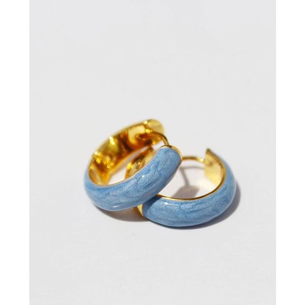 

hoop & huggie earrings for women 2021 vintage blue retro jewelry hoops woman earring enamel gold plated filled bijouterie female piercing, Golden;silver