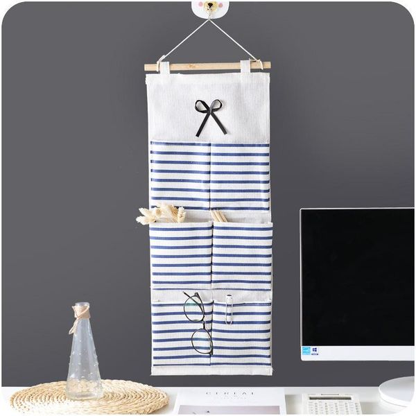 

storage boxes & bins multi-functional fabric cotton linen debris organizing folders bag dormitory wall-mounted door rear hanging