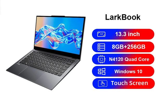 

lap chuwi larkbook 13.3inch 1920*1080 ips touch screen 8gb ram 256gb ssd windows 10 computer pc