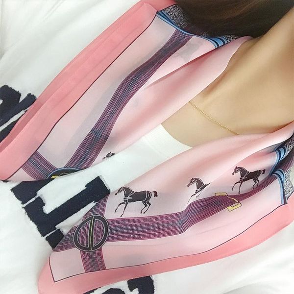 

scarves 40 styles color matching fashion kerchief silk satin neck scarf print hijab scarfs female 53*53cm square shawls, Blue;gray