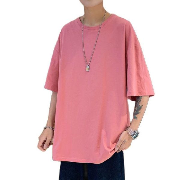 

men's summer pure cotton solid color t-shirts, male youth fashion breathable half sleeve t-shirts, White;black