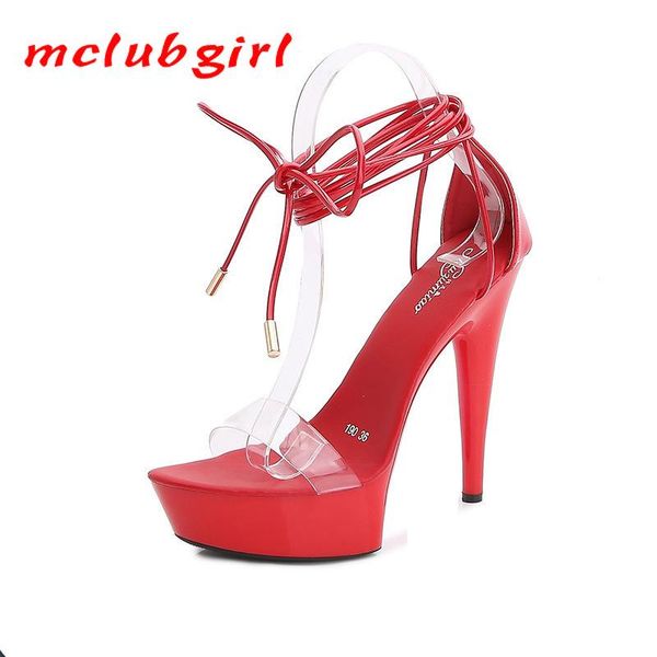 

stripper women shoes mule woman summer sandals 13cm high heels female stiletto cross straps red shoe lfd, Black