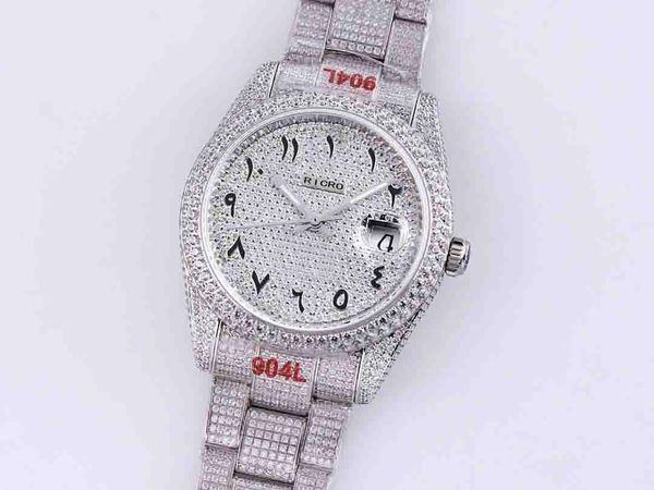 

.full diamond mens watch automatic mechanical watches 40.6mm diamonds bezel waterproof sapphire wristwatches diamondstudded steel bracelet m, Slivery;brown