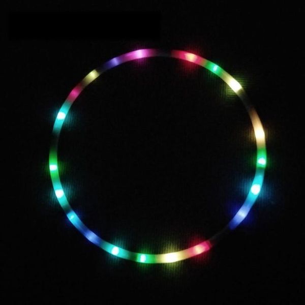 Aksesuarlar LED Çıkarılabilir 8 Bölüm Parlayan PE Malzeme Glow Sport Hoop Çok Molor Kids Yetişkin Gevşek Kilo Oyuncak