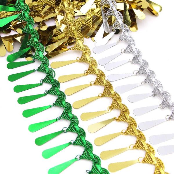 

ribbon tassel sequins drop pendants lace gold/sliver/green fringe triming for dance dresses garment accessories, Pink;blue