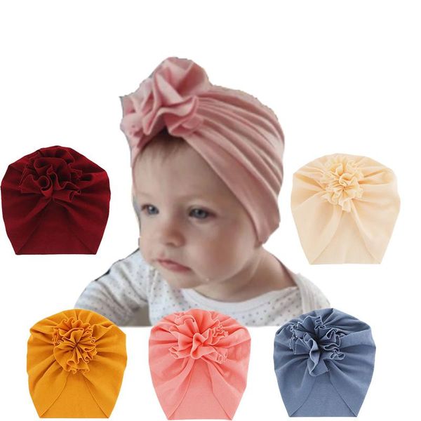 

caps & hats knot bow baby headbands toddler headwraps flower turban or girls boys cotton infant beanie cap 1 pc, Yellow