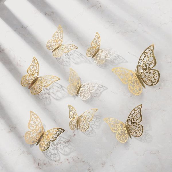 

fridge magnets 12 pcs 3d hollow wall stickers butterfly for home decoration style