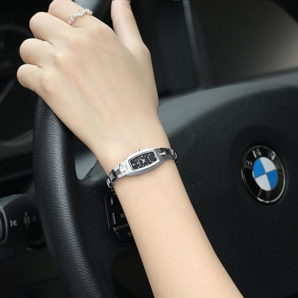 

wristwatches ultra thin waterproof women's watch quartz tungsten steel lovers student bracelet wholesale, Slivery;brown