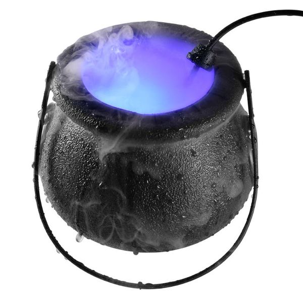 

halloween witch pot smoke humidifier machine led multi-colors changing creepy party diy scene layout prank toy decoration