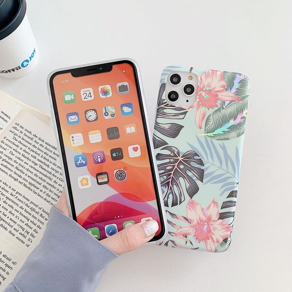 

laser flowers mobile phone cases for iphone 12 11 pro promax x xs xsmax 8 plus